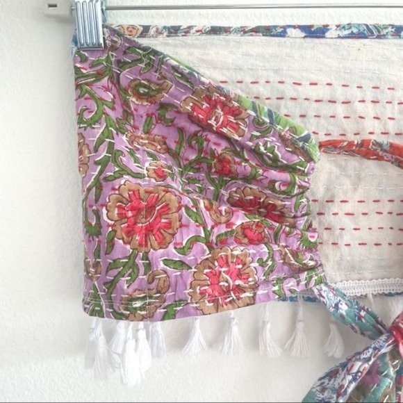 Erin Made Patchwork Crop Top Convertible Bohemian Hand Made Quilted One Size - Picture 11 of 16